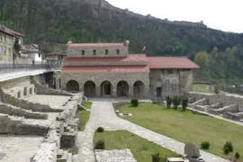 Church of St. Forty Martyrs, Veliko Tarnovo: architectural detail of the church, highlighting the ancient wall and stones from which it was built.